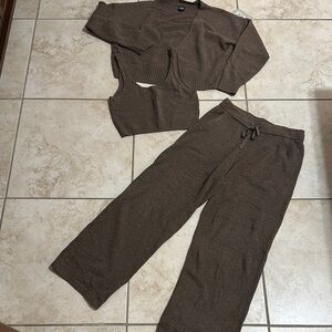 GAP Brown Knit Cardigan and Tank Set